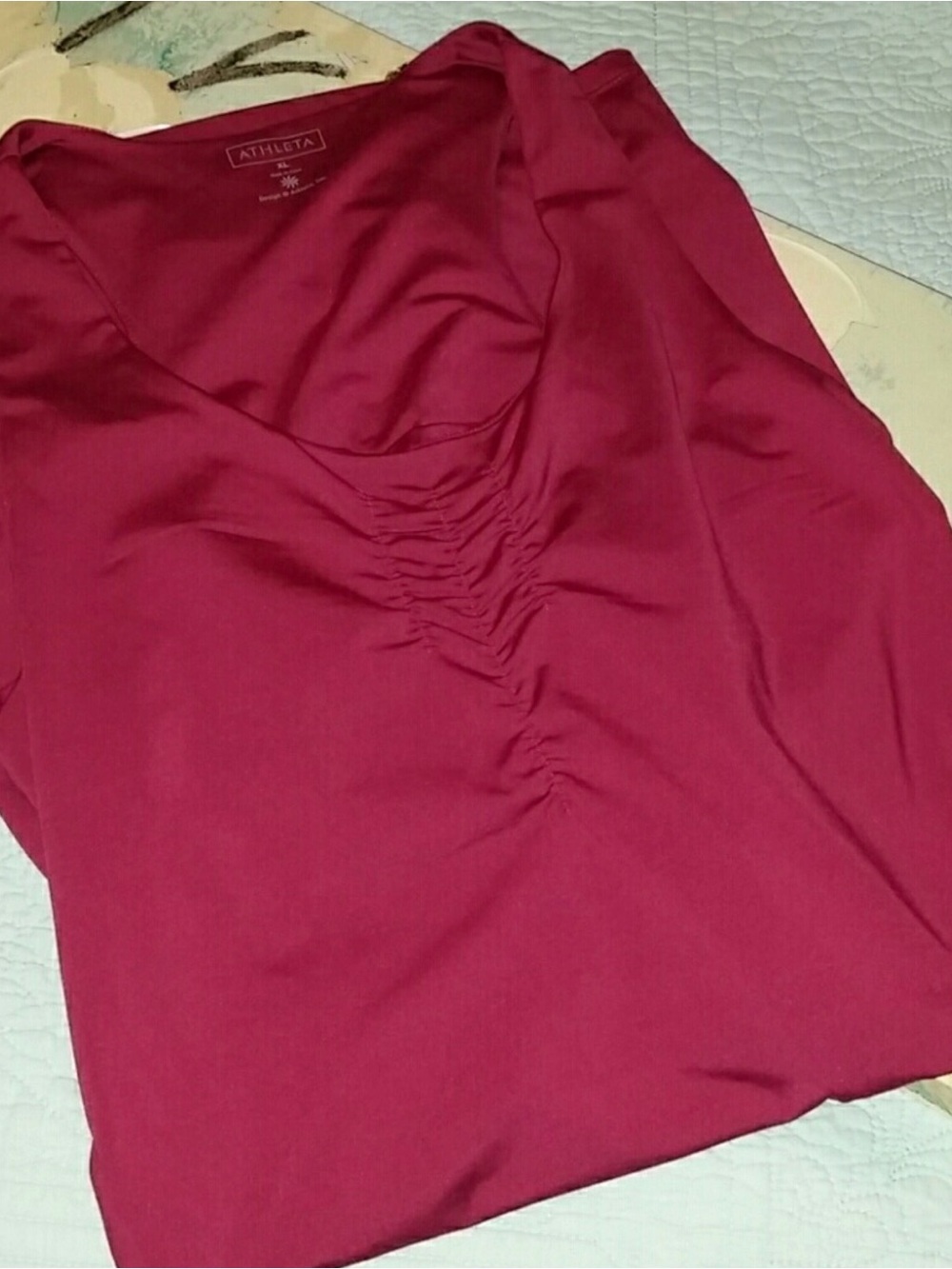 Athleta Ruched Scoop Neck Tank Dress in Deep Raspberry